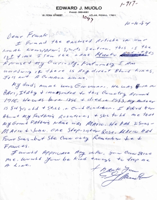 Letter dated 1984